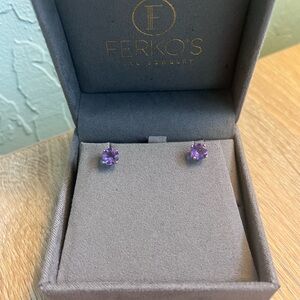 Amythest Stud Earrings